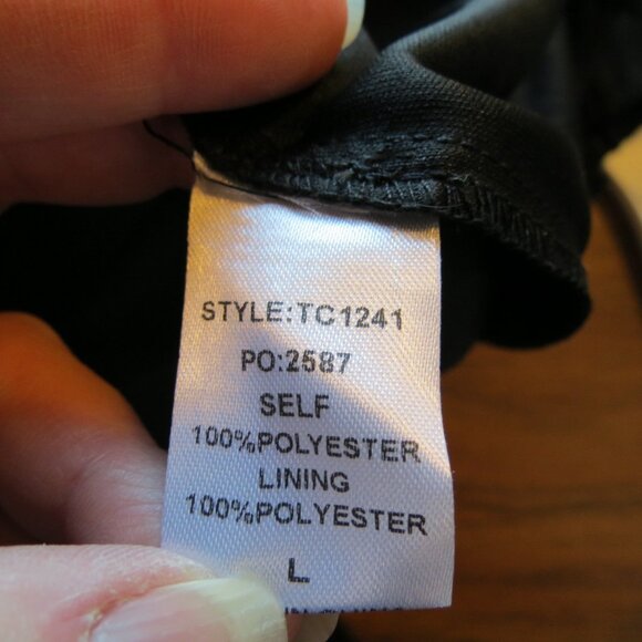 GiGiO Black Chiffon Textured Top ½ Sleeve Party Evening Oversized Large - Picture 10 of 11